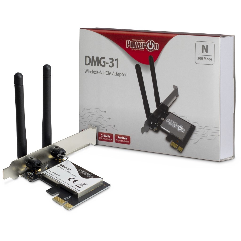 Inter-Tech Inter-Tech DMG-31 Eingebaut WLAN - PCI Express - Wi-Fi 4 (802.11n) - 300 Mbit/s - kabellos