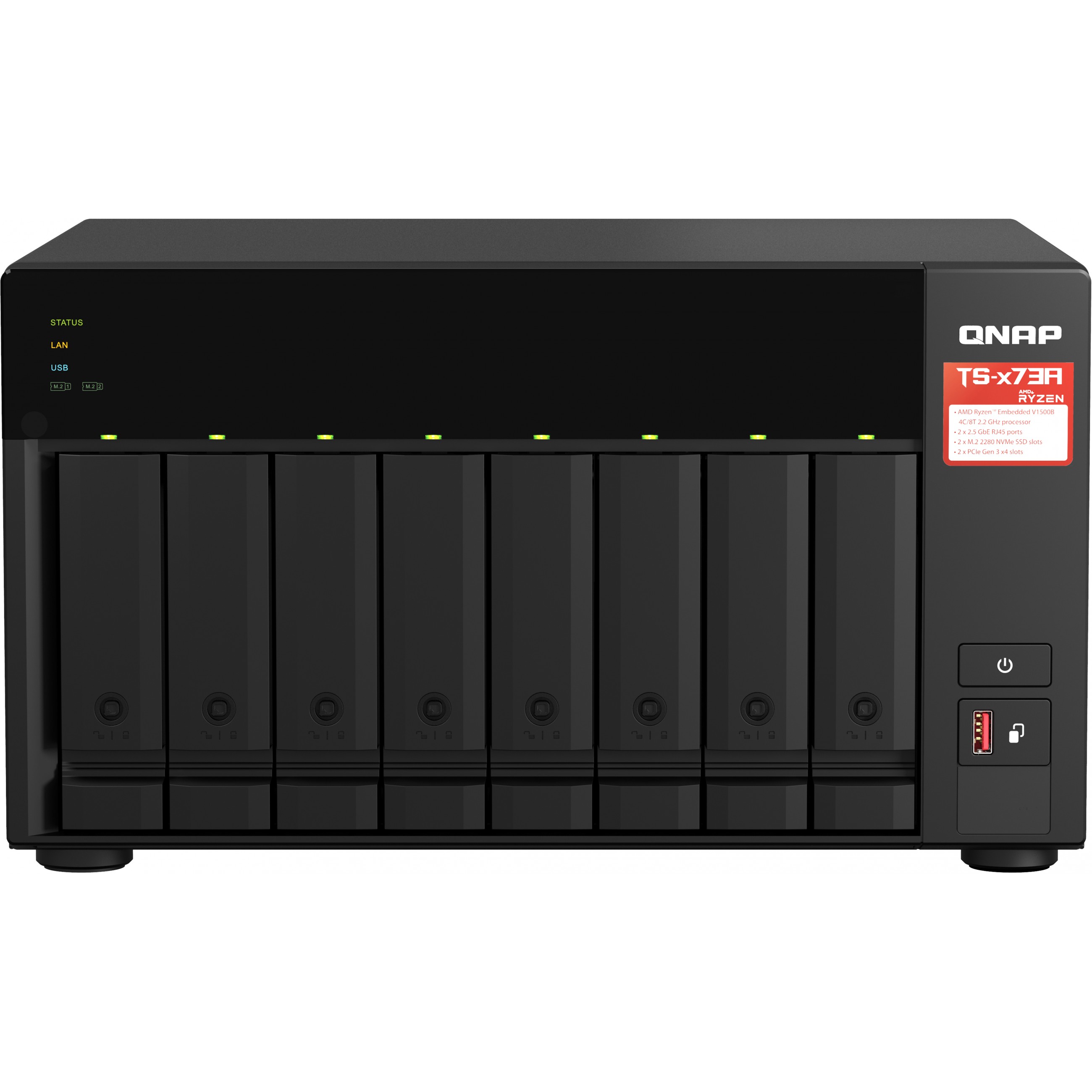 QNAP 8-Bay Qnap TS-873A-8G 8 Bay NAS Enclosure - Storage Server - NAS