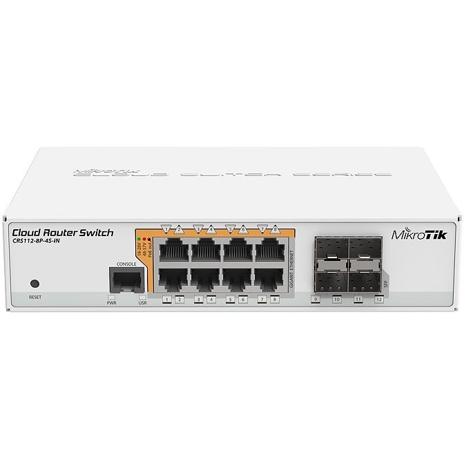 MikroTik 8P+4 MikroTik CRS112-8P-4S-IN PoE+ M RM