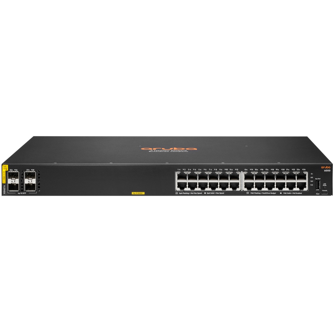 HPE 24+4P HP Enterprise Aruba 6000 24G + 4SFP PoE+ (370W) Switch M RM