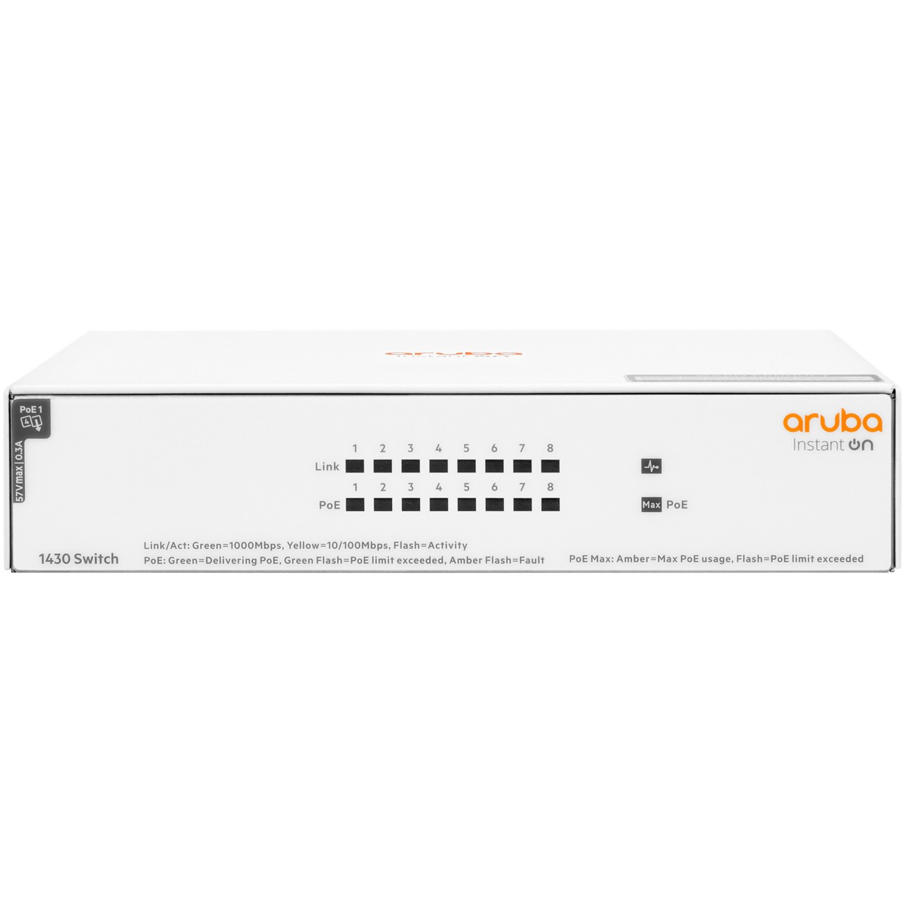 HPE 8P HP Enterprise Aruba Instant ON 1430 8G PoE+ (64W) Switch RM