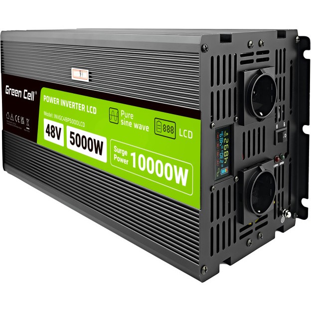 Green Cell Green Cell KFZ Spannungswandler Power Inverter 48V > 230V 5000W/10000W Display