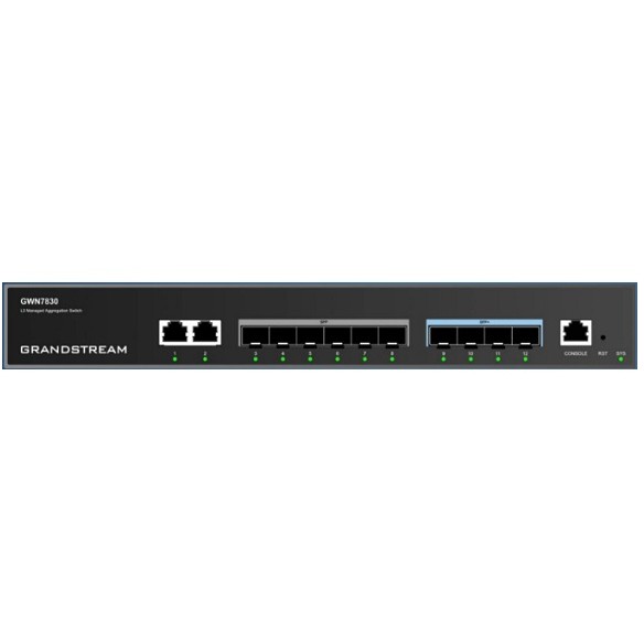 Grandstream 6+4P Grandstream GWN7830, 6x Gigabit ports, 4x SFP+, Layer-3-Aggregations-Switches