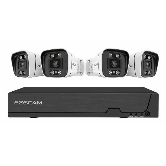 Foscam FOSCAM FN9108E-B4-2T Überwachungskameraset 4 Kameras mit Recorder Weiß