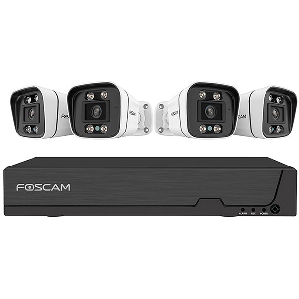 Foscam FOSCAM FNA108E-B4-2T Überwachungskameraset 4 Kameras mit Recorder Schwarz