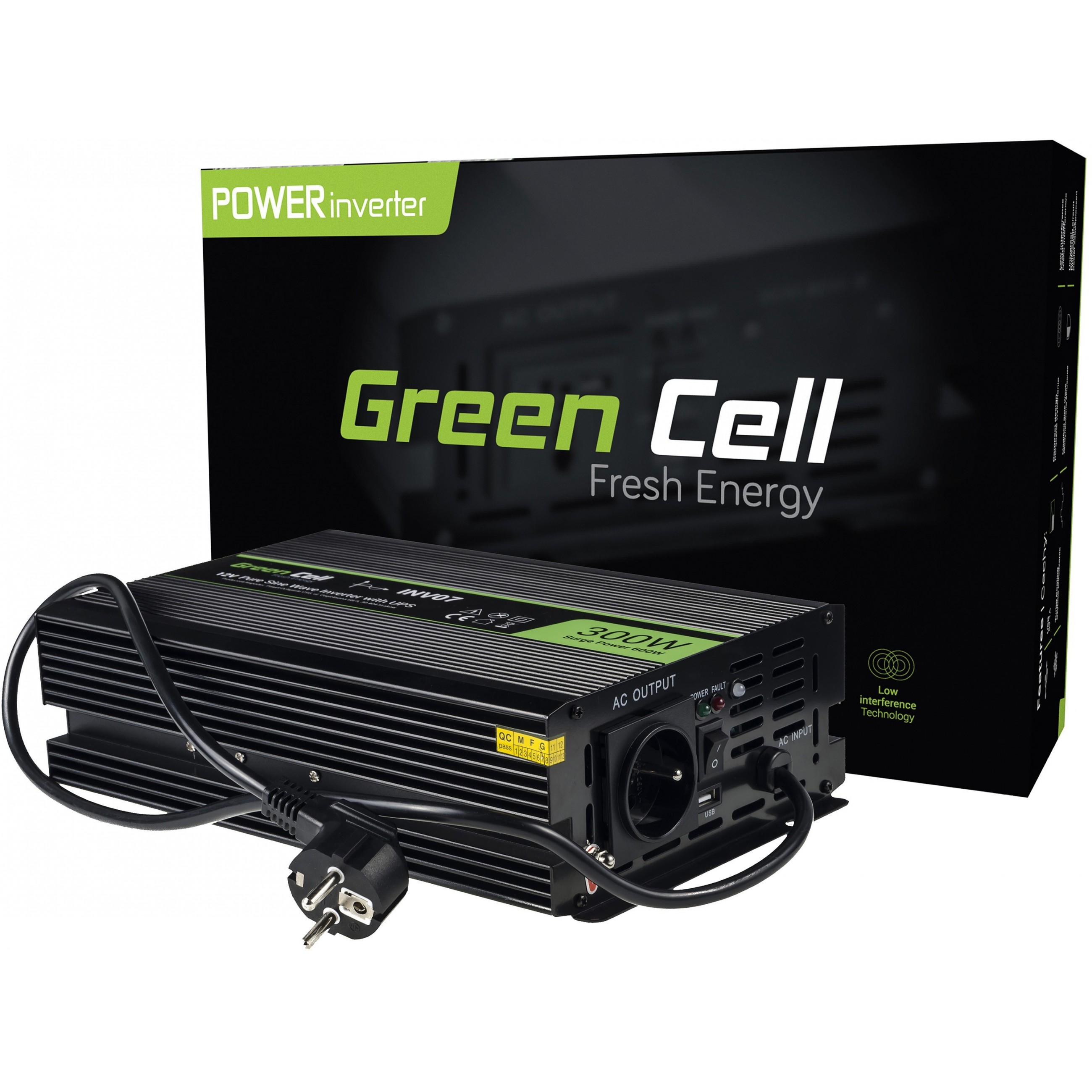 Green Cell Green Cell KFZ Spannungswandler Power Inverter 12V > 230V 300/600W