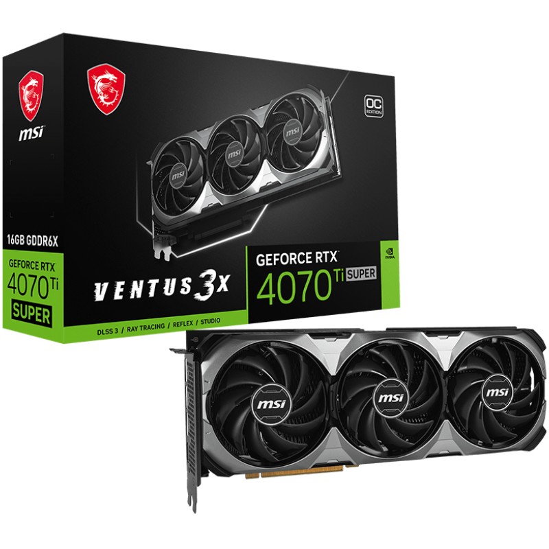 MSI RTX 4070 Ti Super 16GB MSI Ventus 3X OC GDDR6X 3 Fan