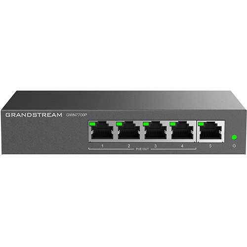 Grandstream 5P Grandstream GWN7700P, 5 Port Switch, 4 Port PoE+