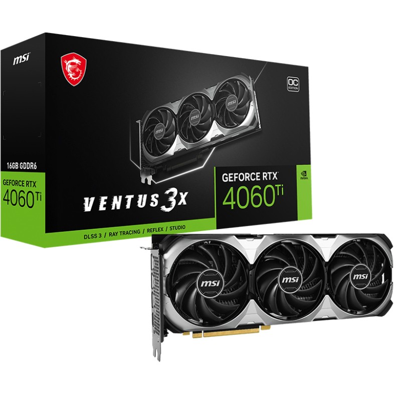 MSI RTX 4060 Ti 16GB MSI Ventus 3X OC DDR6 3Fan