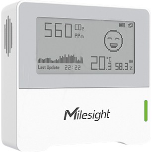 Milesight IoT Milesight Indoor Ambience Monitoring Sensor LoRaWAN Temp. Humidity CO2 E-Ink Display