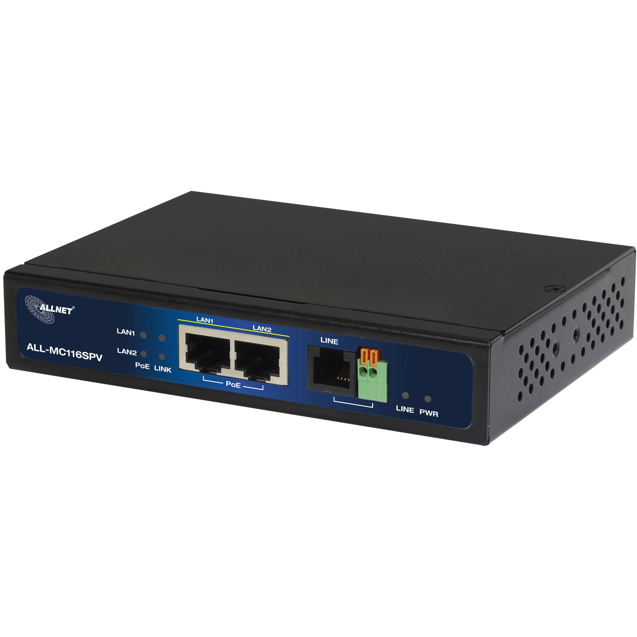 ALLNET NET Z ALLNET ISP Bridge Modem VDSL2 mit Vectoring/Point-to-Point Slave-Modem & 2x PoE IEEE802.3at Ports unmanaged ALL-MC116SPV-VDSL2