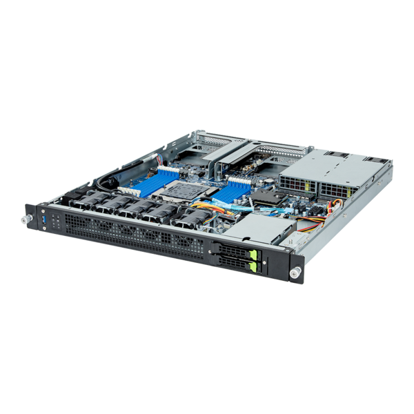 GIGABYTE E163-Z30-AAG1 - Edge Server - EPYC 9004 - 1U UP 2-Bay Gen4 NVMe/SATA/SAS Titanium