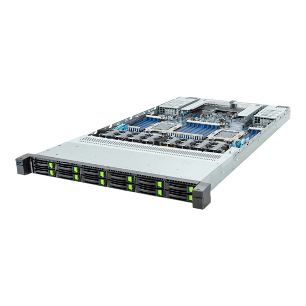 GIGABYTE R183-P92-AAE1 - Rack Arm Server - AmpereOne Family - 1U DP 12-Bay Gen4 NVMe/SATA/SAS