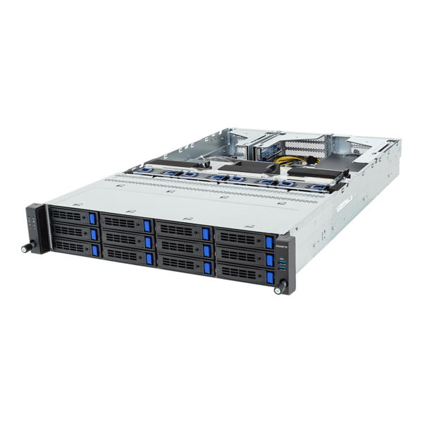 GIGABYTE R243-E33-AAL1 - Rack Server - EPYC 8004 - 2U UP 3 x PCIe Gen5 GPUs Titanium