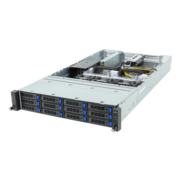 GIGABYTE R243-EG0-AAL1 - Rack Server - EPYC 8004 - 2U UP 4 x PCIe Gen5 GPUs Titanium