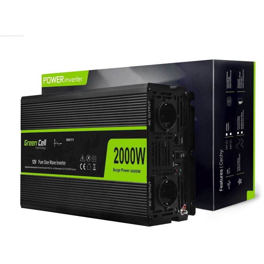 Green Cell Green Cell KFZ Spannungswandler Power Inverter 12V > 230V 2000/4000W