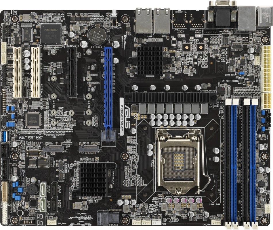 ASUS P12R-E/LGA-1200, C256, ATX, 4DIMM, 1*PCIe x16 slot, 3*PCIe x8 slots, 2*M2, 1 x Dual Port Intel X710-AT2 10G LAN Controller + 1 x Mgmt LAN, ASMB10