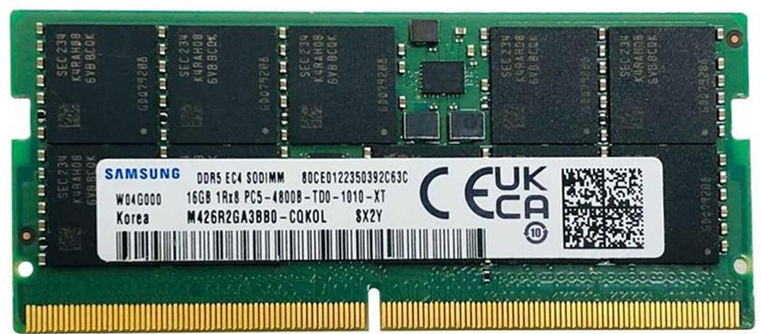 Samsung DDR5 16GB 4800MHz Unbuffered ECC SODIMM 1Rank x8