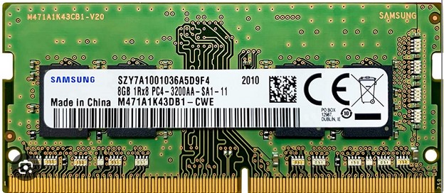 Samsung DDR4 3200Mbps 8GB Unbuffered Non-ECC SODIMM 1Gx8