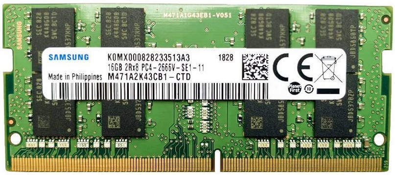 Samsung DDR4 2666Mbps 16GB Unbuffered Non-ECC SODIMM 1Gx8 (EOL)