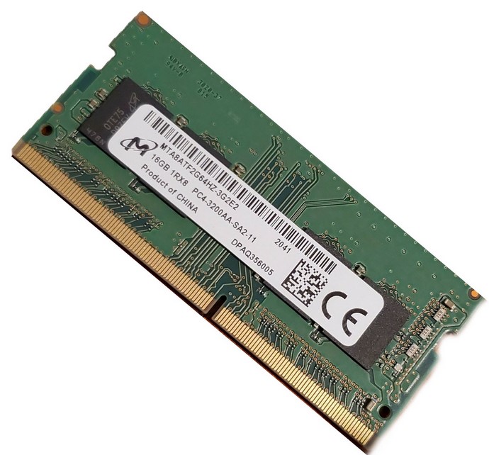 Micron DDR4 3200Mbps 16GB Unbuffered Non-ECC SODIMM 1Gx8