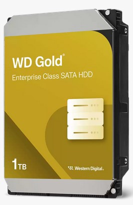 Western Digital WD Gold Enterprise Class SATA HDD, 1TB, Cache Size 128MB