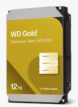 Western Digital WD Gold Enterprise Class SATA HDD, 12TB, Cache Size 256MB