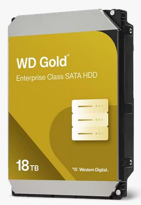 Western Digital WD Gold Enterprise Class SATA HDD, 18TB, Cache Size 512MB