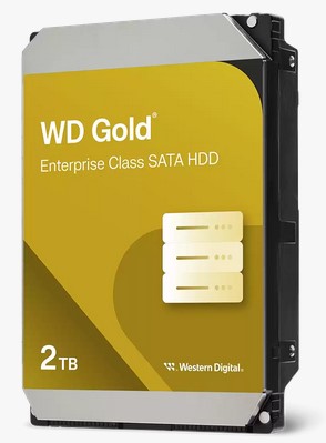 Western Digital WD Gold Enterprise Class SATA HDD, 2TB, Cache Size 128MB