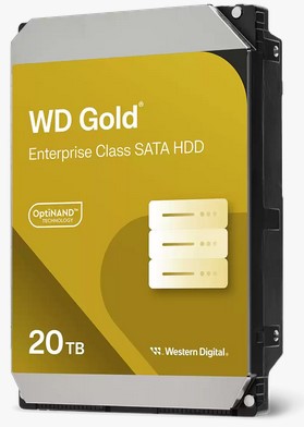 Western Digital WD Gold Enterprise Class SATA HDD, 20TB, Cache Size 512MB