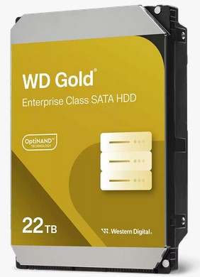 Western Digital WD Gold Enterprise Class SATA HDD, 22TB, Cache Size 512MB