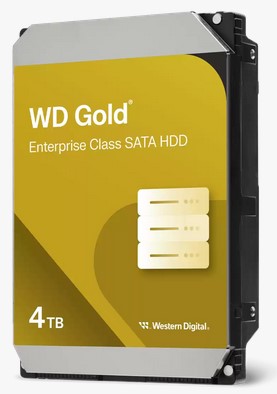 Western Digital WD Gold Enterprise Class SATA HDD, 4TB, Cache Size 256MB