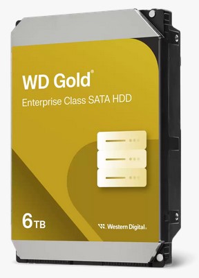 Western Digital WD Gold Enterprise Class SATA HDD, 6TB, Cache Size 256MB