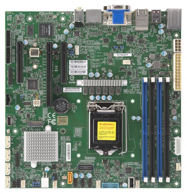 Supermicro Motherboard X11SCZ-F Single 8th/9th Generation Intel® Core™ i9/Core™ i7/Core™ i5/Core™ i3/Pentium®/Celeron® Processor Intel® Xeon® E-2100 Processor Intel® Xeon® E-2200 Processor