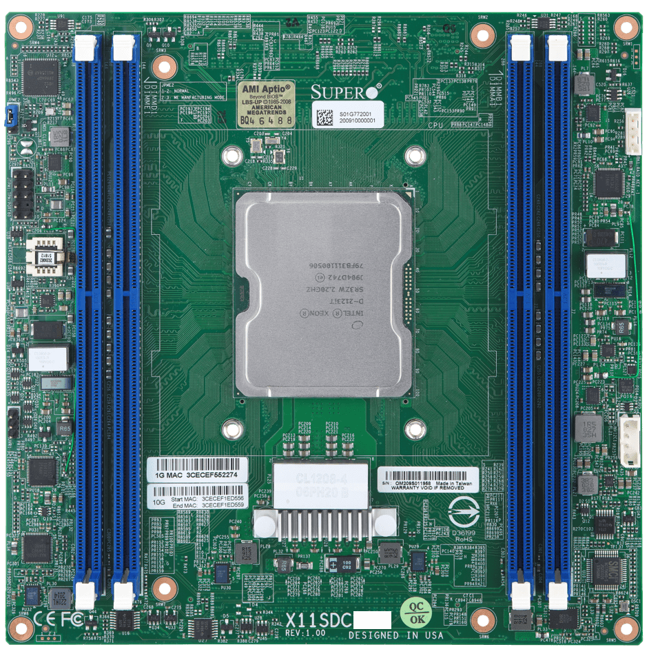 Supermicro Motherboard X11SDC-4C Single Intel® Xeon® Processor D-2123IT