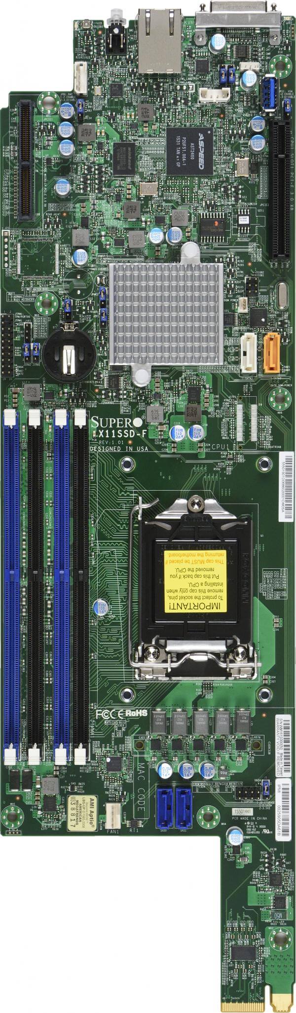 Supermicro Motherboard X11SSD-F Single Intel® Celeron®Intel® Pentium®Intel® Xeon® processor E3-1200 v6/v5Intel® 6th/7th Generation Core i3 series