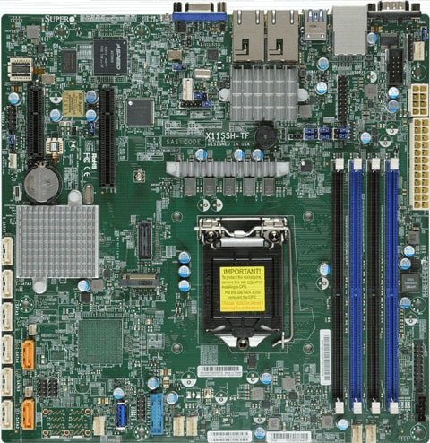 Supermicro Motherboard X11SSH-TF Single Intel® Celeron®Intel® Pentium®Intel® 7th/6th Generation Core i3 series Intel® Xeon® processor E3-1200 v6/v5