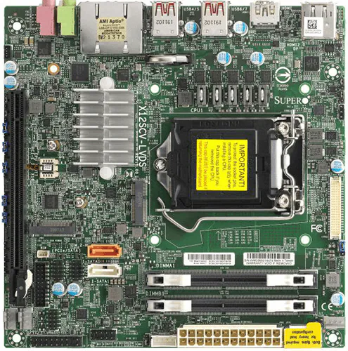 Supermicro Motherboard X12SCV-LVDS Single Intel® Xeon® W-1200 Processor11th/10th Generation Intel® Core™ i9/Core™ i7/Core™ i5/Core™ i3 Processor