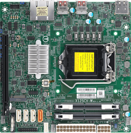 Supermicro Motherboard X12SCV-W Single Intel® Xeon® W-1200 Processor11th/10th Generation Intel® Core™ i9/Core™ i7/Core™ i5/Core™ i3 Processor