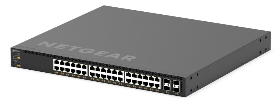 NETGEAR M4350-36X4V (XSM4340CV) — 36x10G/Multi-Gig PoE++ (280W basis, tot 1.760W) en 4xSFP28 25G Managed Switch